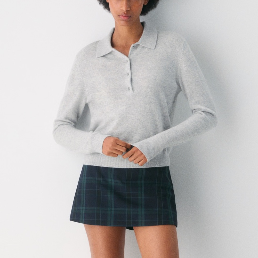 Aritzia Sunday Best Flame Micro Skort - Navy Plaid, Women’s 12